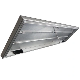 100x50 cm 250 L Sølv Alu lampe med 1 række LED